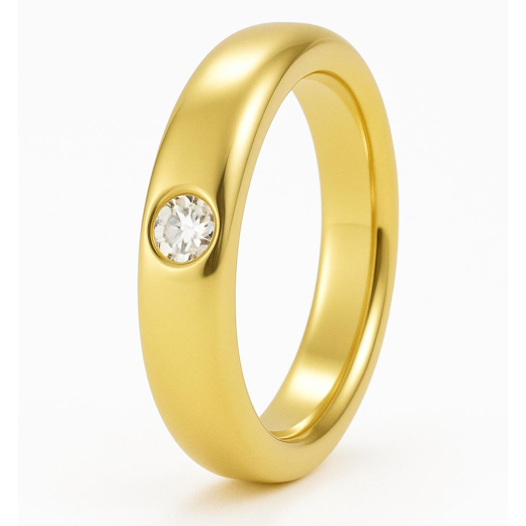 Bague VENDOME – Argent 925, Or 18K & Moissanite 4 mm