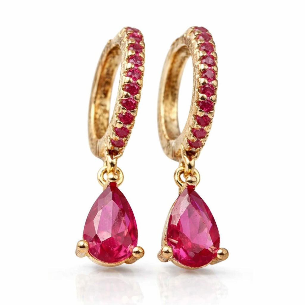 BOUCLES D'OREILLES CRÉOLES RED TEARS