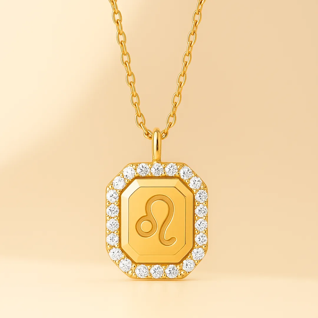 Collier ZODIAQUE MOOD – Pendentif zodiaque en argent 925 plaqué or 18K & contour zircone étincelante