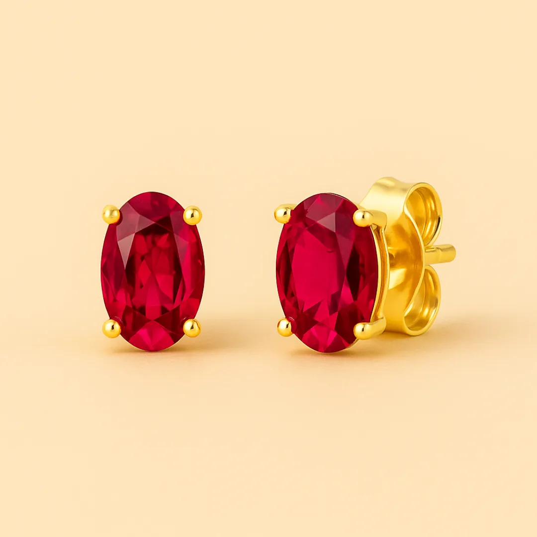 Boucles d’oreilles Chloé Chérie – Plaqué or 18K & Argent 925, Zircone 6 mm