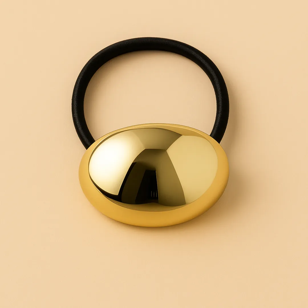 Élastique JADE – Attache cheveux dorée ou argentée effet bijou vintage