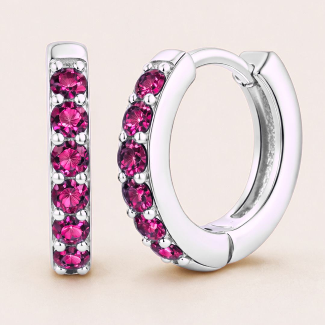 Boucles d’oreilles BURN ME – Plaqué or 18K ou argent 925 & zircone rubis | Maison Aureus