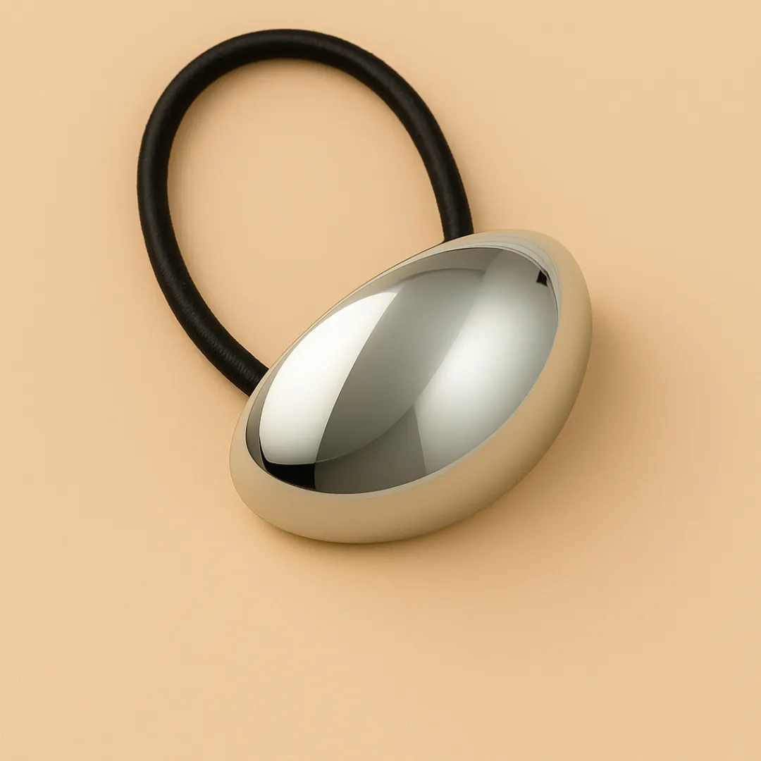 Élastique JADE – Attache cheveux dorée ou argentée effet bijou vintage