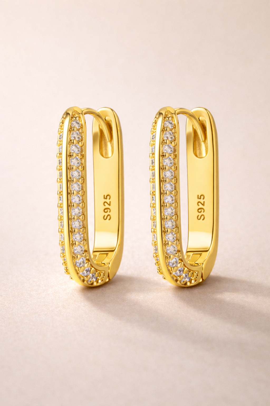 Boucles d’oreilles créoles GOLD ERA– Argent 925 & zircones scintillantes | Maison Aureus