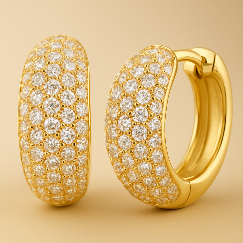 Boucles d’oreilles ETERNEL PALACE – Argent 925 doré à l’or fin ou argent & Zircones scintillantes