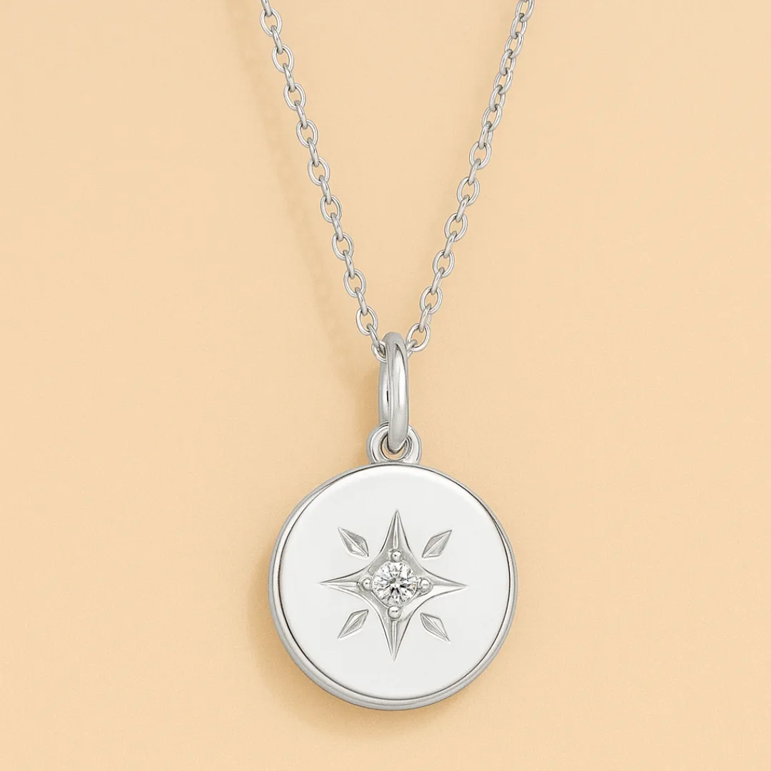 Collier ASTRAE – Moissanite & Argent 925 plaqué or 14K