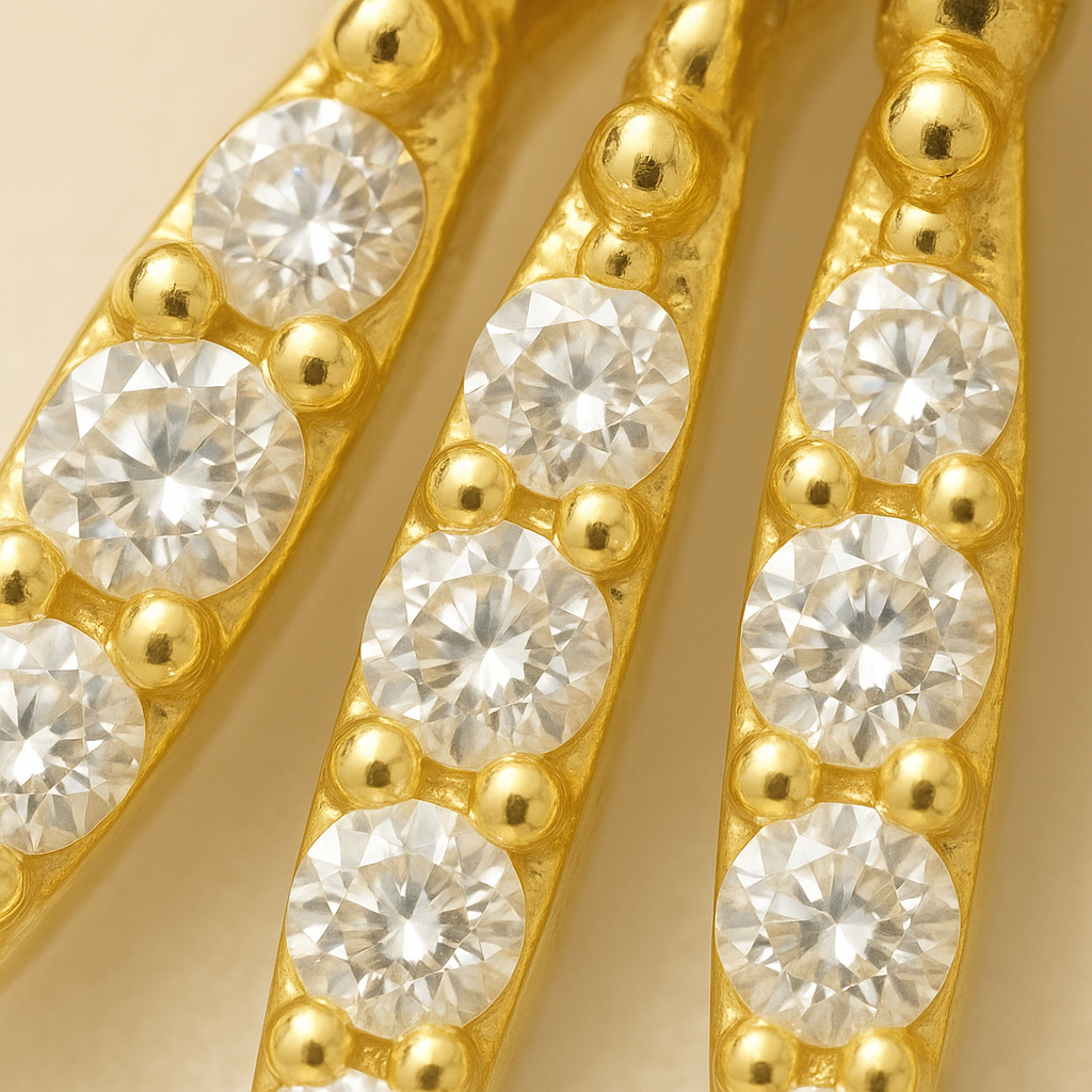 Boucles d’oreilles CARPO – Créoles soleil en argent 925 plaqué or 18K, zircone luxe