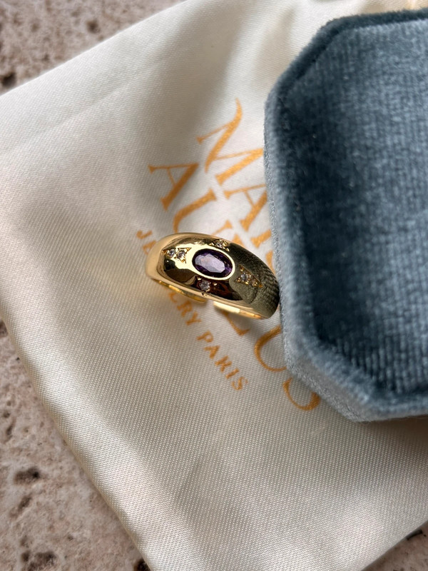 Bague STELLAIRE – Plaqué or 18K & Argent 925, Zircone 