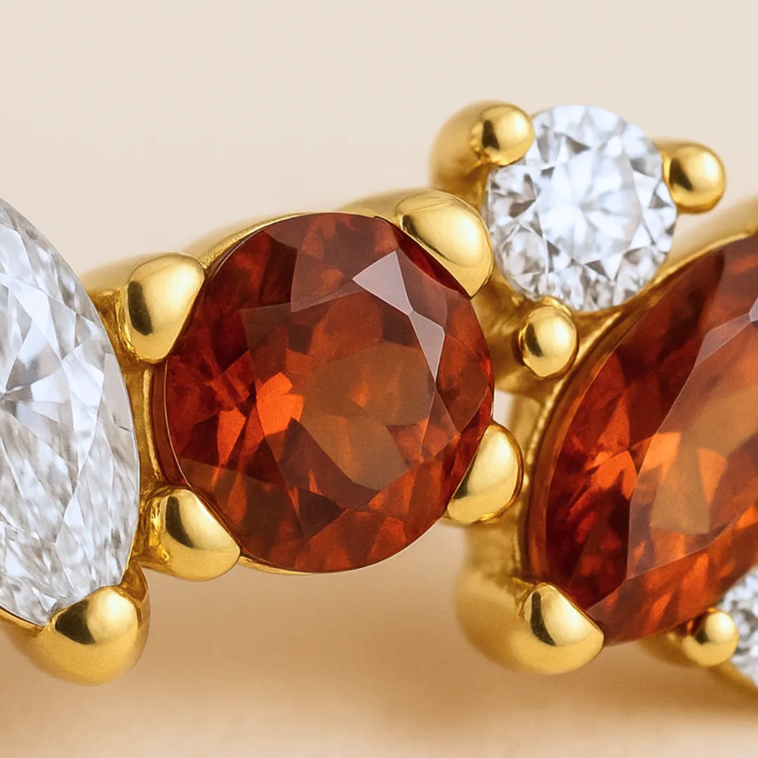 Piercing ARDENA – Argent 925 Plaqué Or 18K & Grenat Rouge Étincelant