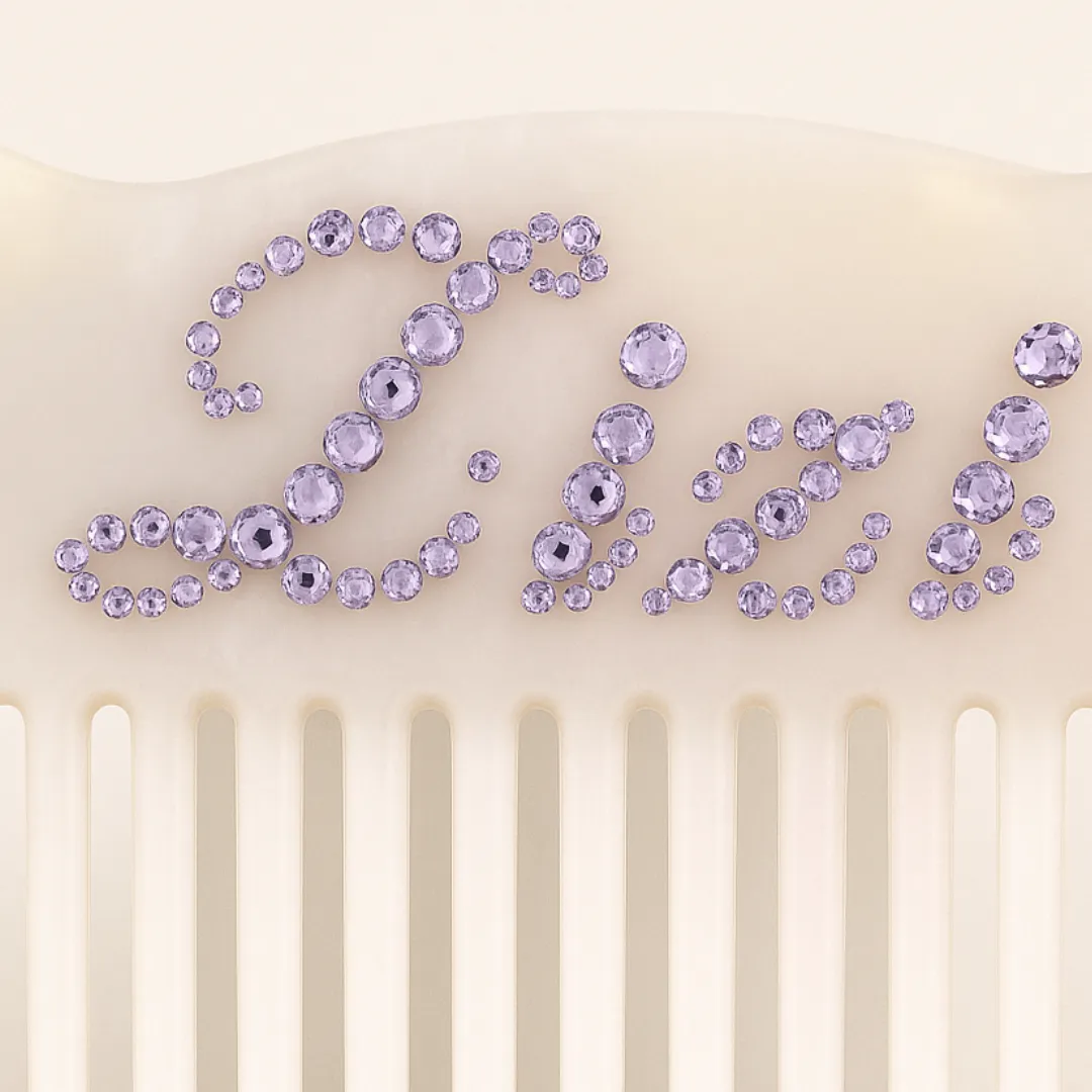 Peigne SWEET – Peigne nacré personnalisé orné de strass scintillants