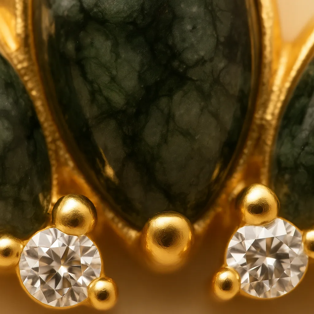 Piercing NATURA – Argent 925 plaqué or 18K & Agate mousse