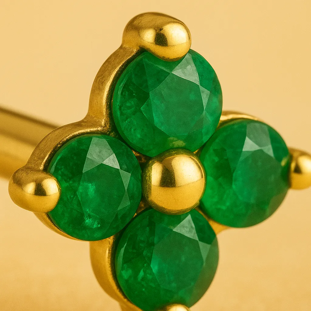 Piercing HARMONY COLOR – Argent 925 plaqué or 18K & Zircones colorées (4 variantes)