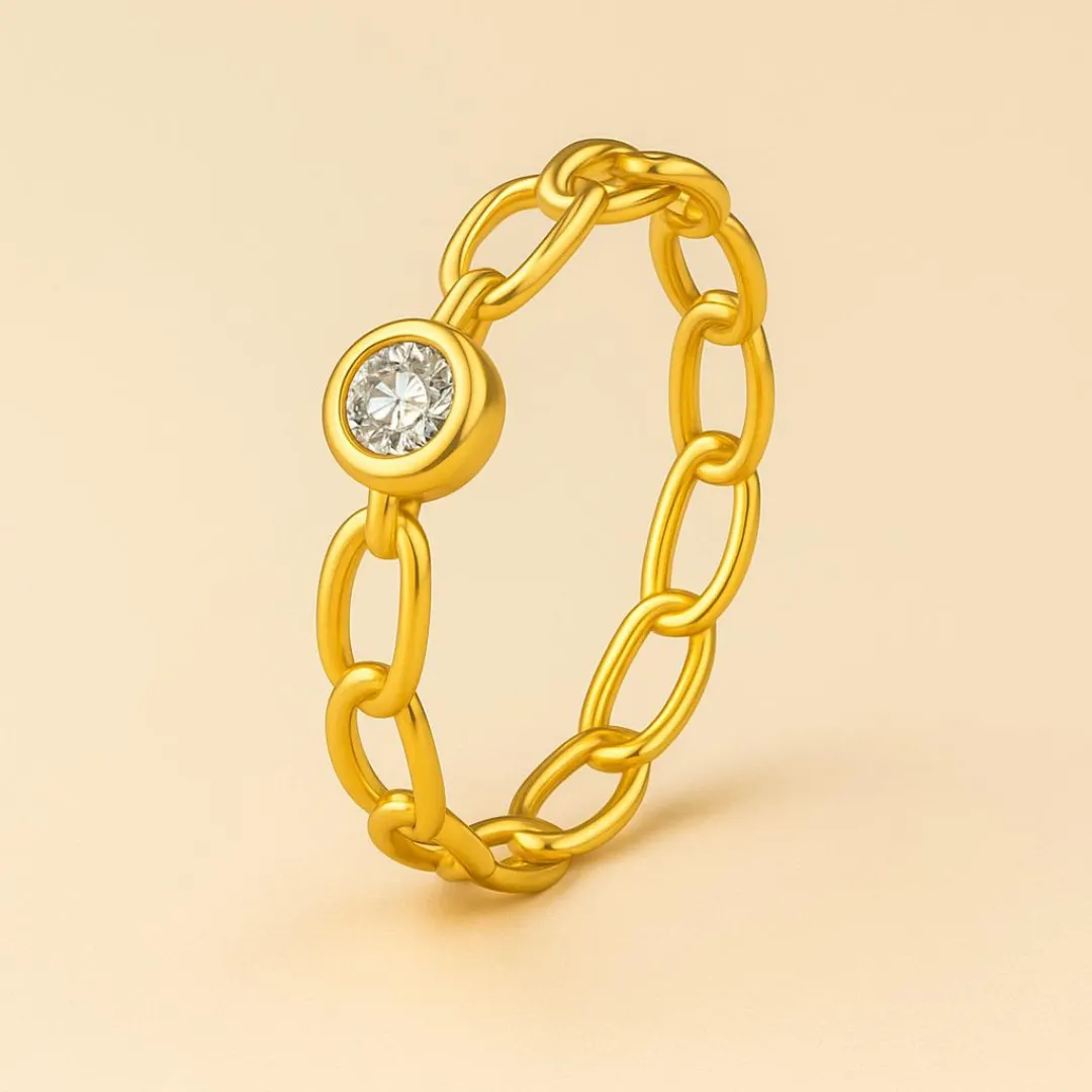 Bague SPIRIT LINK en argent 925 ou doré à l’or fin – zirconium étincelant (tailles 6, 7, 8)