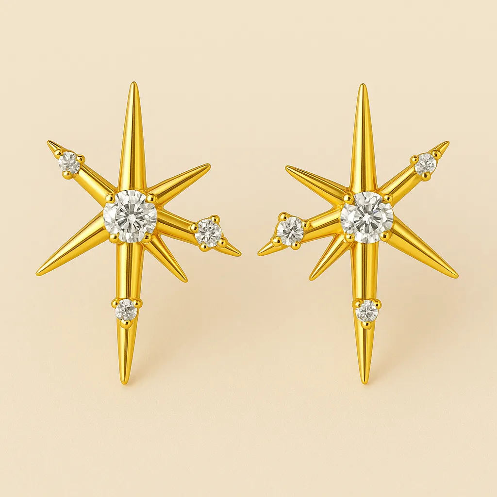 Boucles d’oreilles STELLA AUREUS – Étoile dorée en argent 925 plaqué or 18K | Maison Aureus