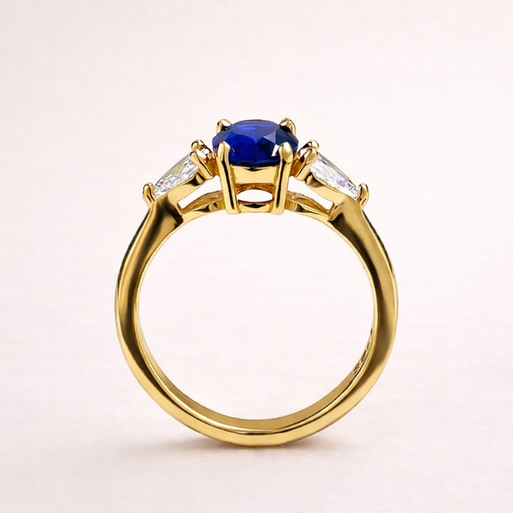 Bague BLUE PROMESSE – Argent 925 plaqué or 18K ou argent & zircones éclatantes | Maison Aureus
