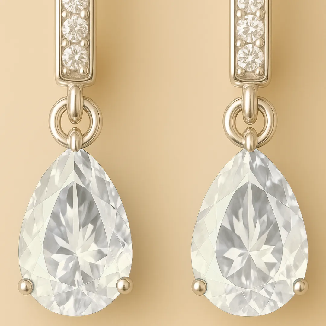 Boucle d’oreille TITANIUM HEART – Goutte zircone | Argent 925