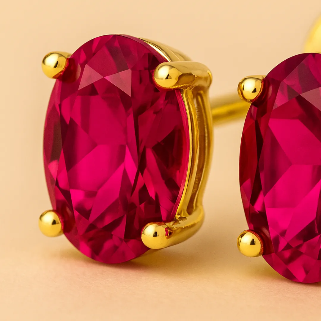 Boucles d’oreilles Chloé Chérie – Plaqué or 18K & Argent 925, Zircone 6 mm