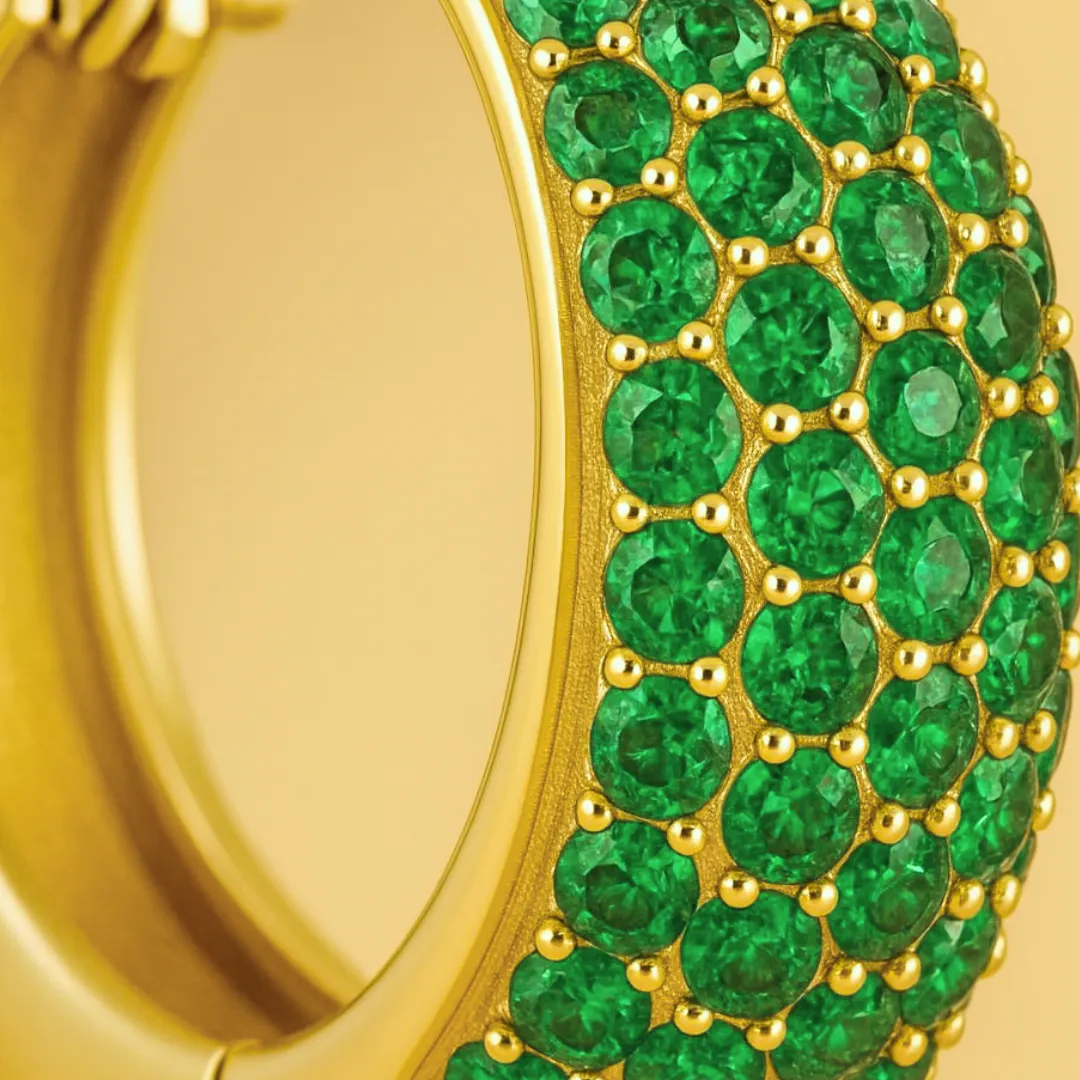 Boucles d’oreilles ULTIME PALACE – Argent 925 doré à l’or fin & Zircones vertes scintillantes