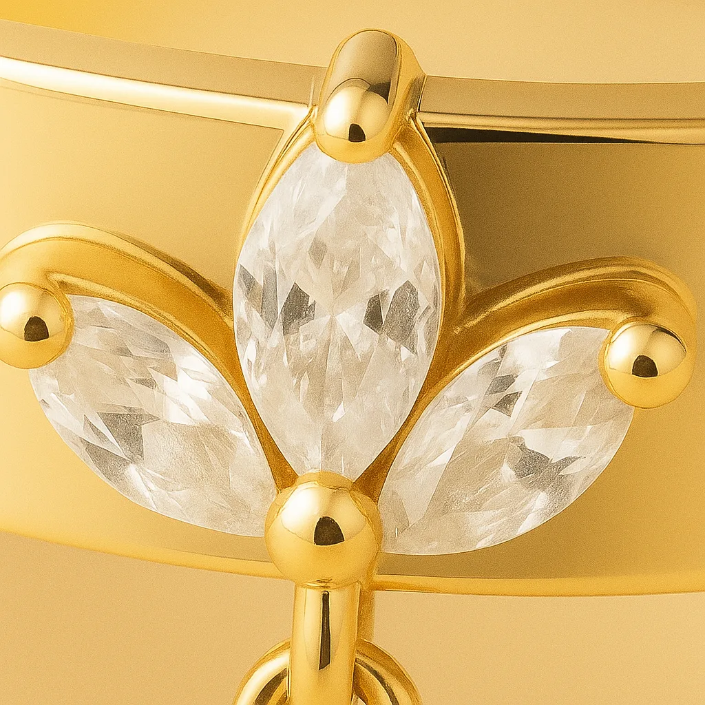 Bague AURÉLIA AERA – Bague ajustable en argent 925 plaqué or 18K, ornée de zircones scintillantes – Maison Aureus