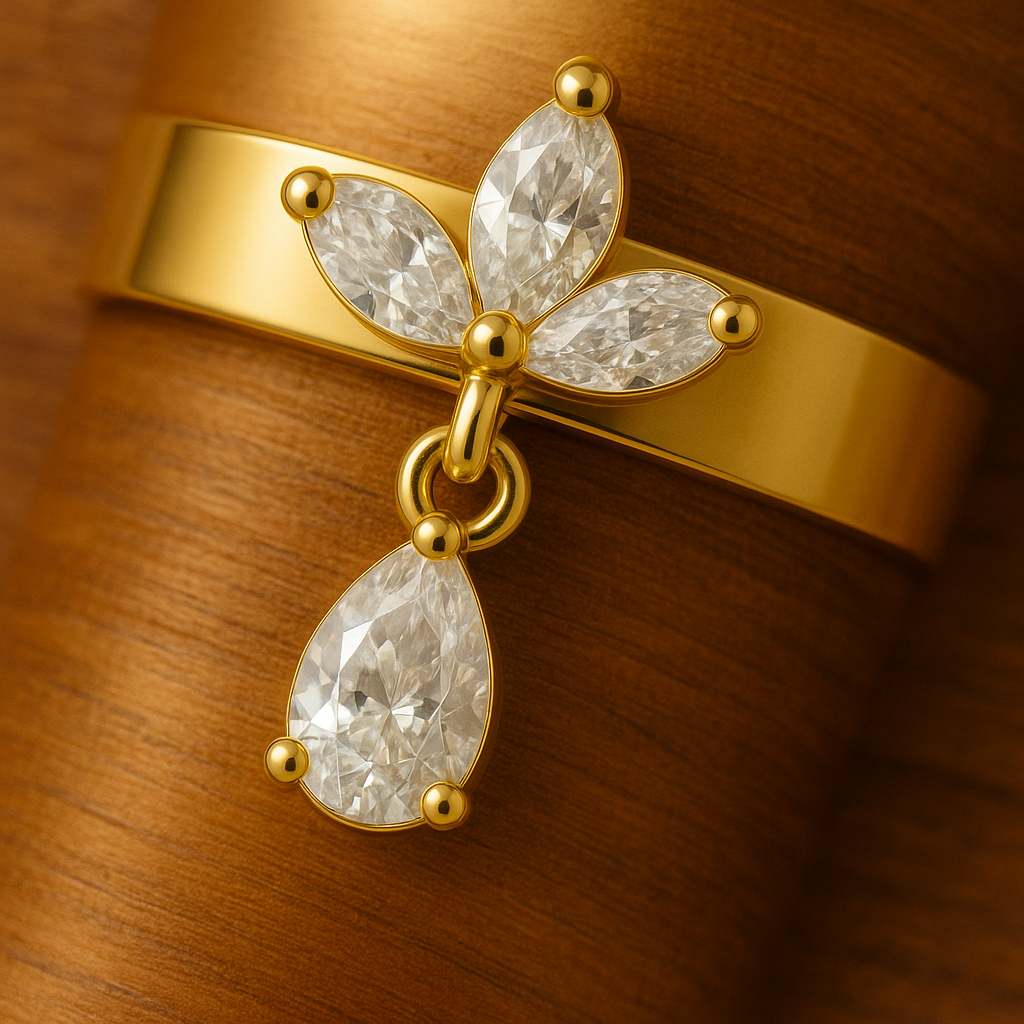 Bague AURÉLIA AERA – Bague ajustable en argent 925 plaqué or 18K, ornée de zircones scintillantes – Maison Aureus