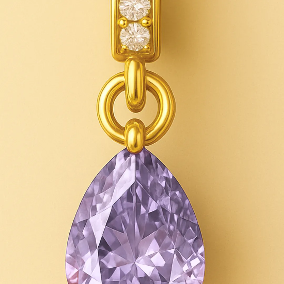 Boucle d’oreille TWO HEART – Goutte zircone | Acier inoxydable doré à l’or fin