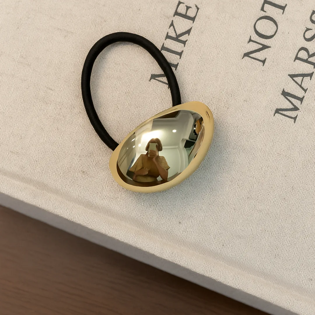 Élastique JADE – Attache cheveux dorée ou argentée effet bijou vintage