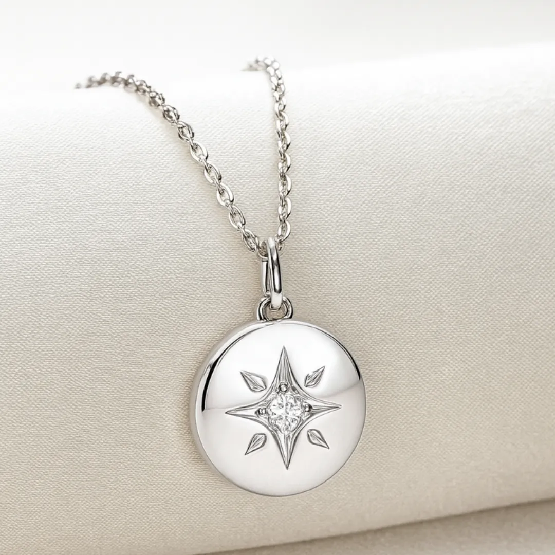 Collier ASTRAE – Moissanite & Argent 925 plaqué or 14K
