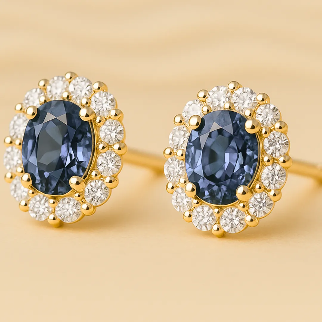 Boucles d’oreilles MY WAVE – Argent 925 plaqué or 18K ou couleur argent & zircone bleue AAA+