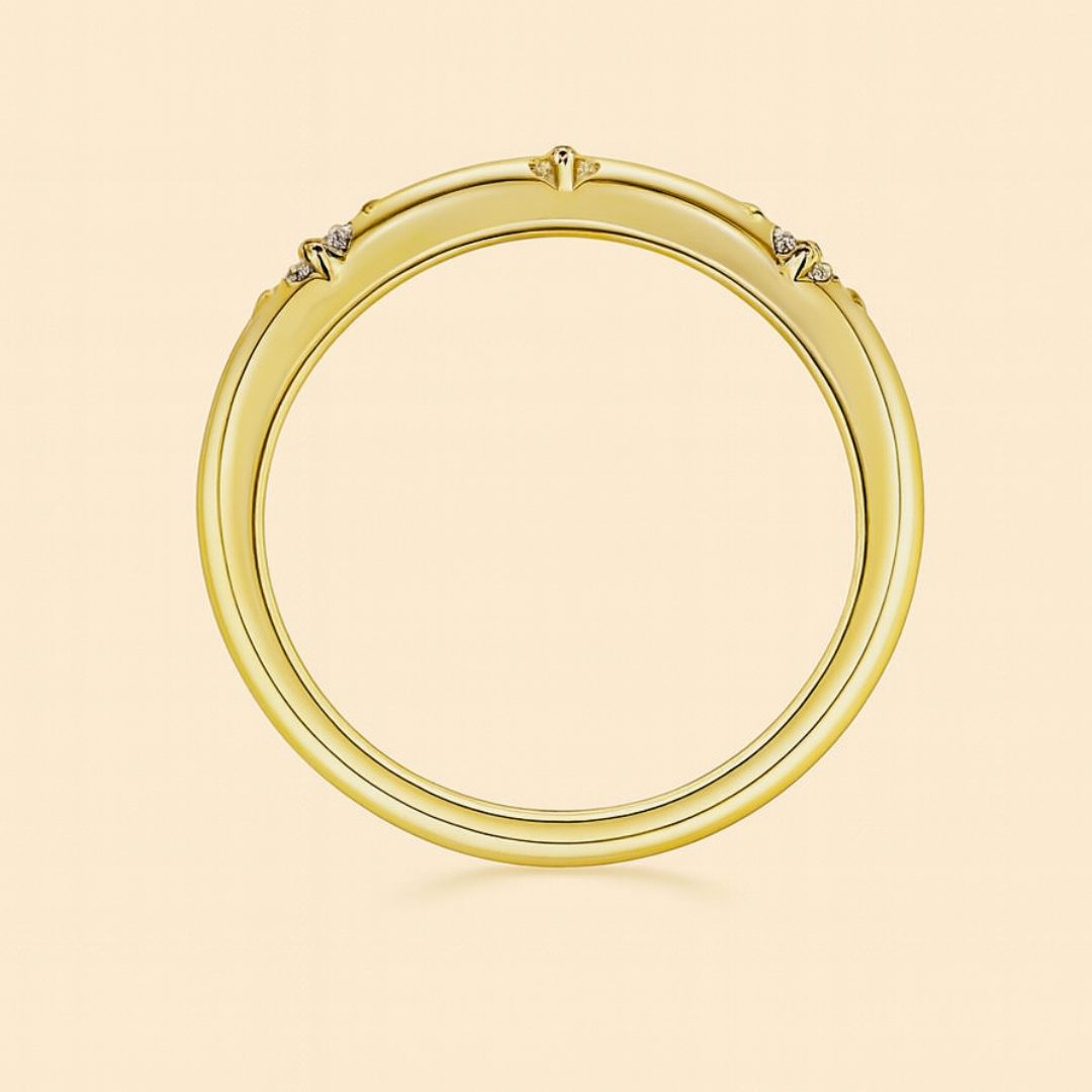 Bague KARINE BOMBING – Moissanite D VVS1 & Argent 925, Plaqué Or 18K | Anneau Trèfle Porte-Bonheur