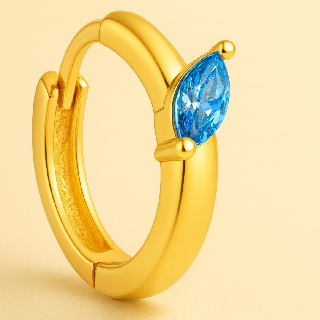 SERAPHINE – Mini Créole Marquise en Argent 925 & Or 18K