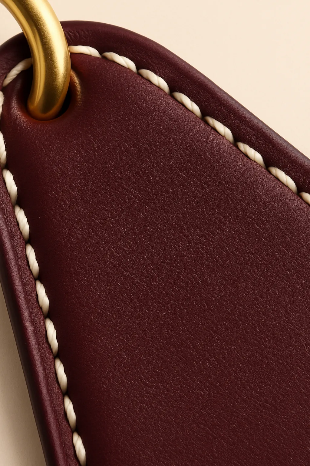 Porte-clés INITIAL – Cuir vegan vintage personnalisé & lettres dorées