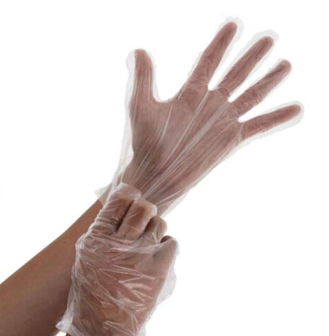 Clear Poly Gloves - L
