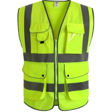 Safety Jacket Net 4 Pockets- Zipper (107-2)