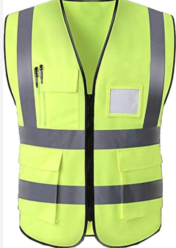 Safety Jackets 4 Pockets and ID Card Zipper (107-3)