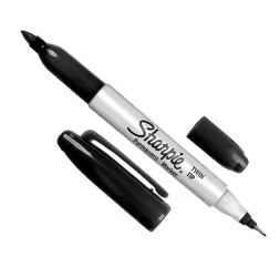 BLACK 2 SIDED MARKER - ROUND TIP