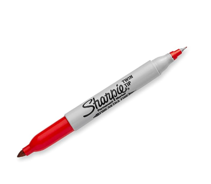 RED 2 SIDED MARKER - ROUND TIP