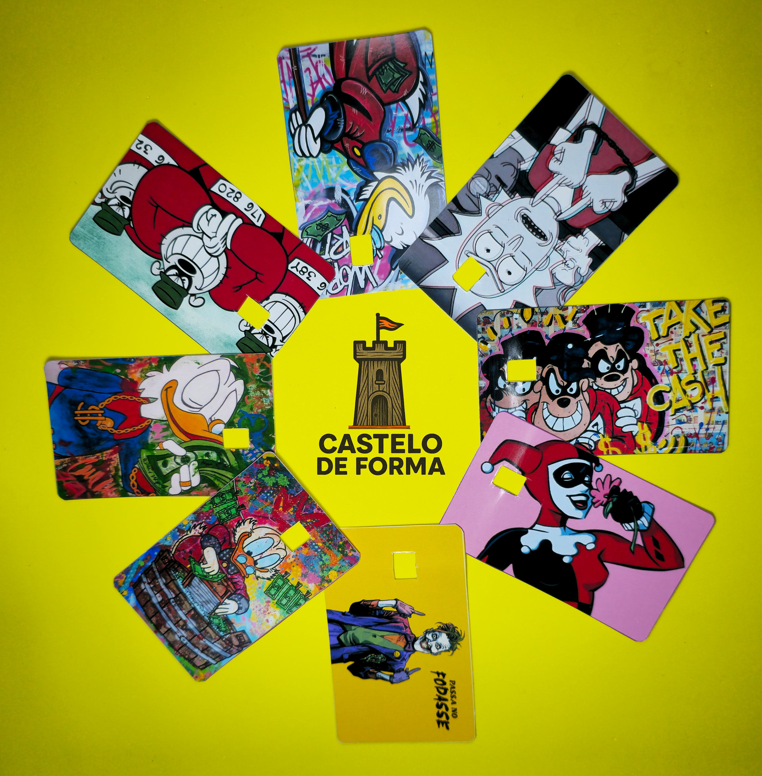 Kit de artes para cartão "vilões" (contém 8 unidades)