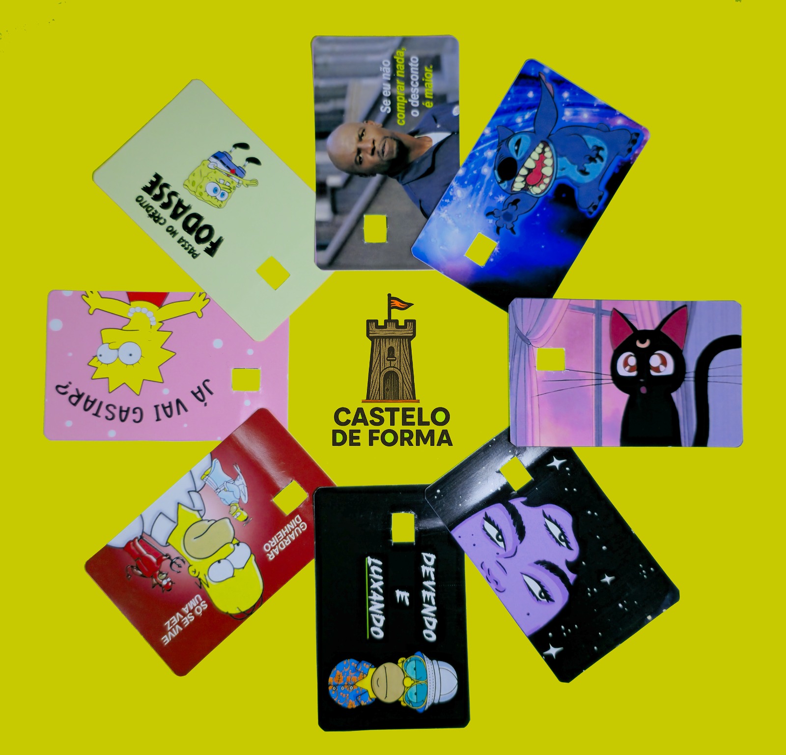 Kit artes para cartão "Divertido/frases" (contém 8 unidades) 