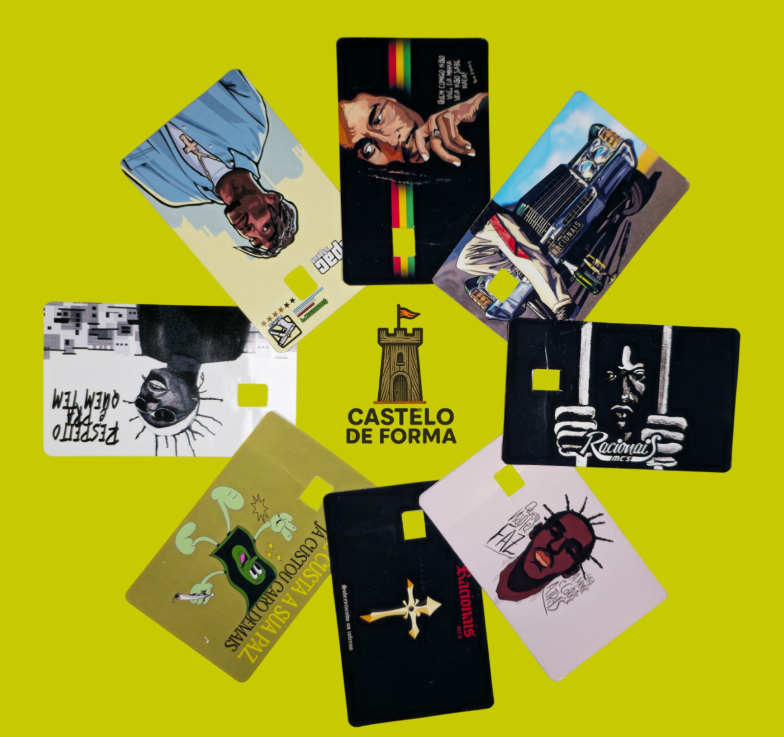 Kit artes para cartão "Rap/Hip-hop" (contém 8 unidades)