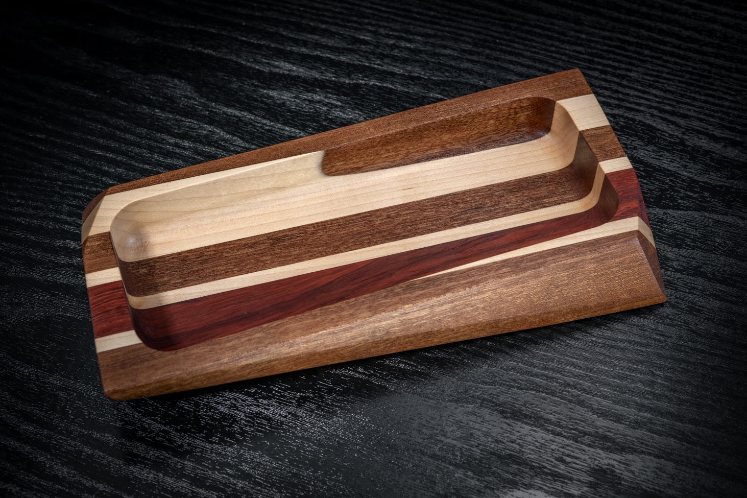Geometric Sapele, Maple and Padauk Trinket Tray
