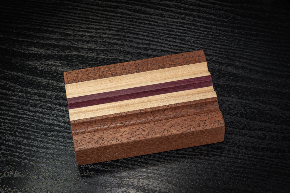 Triangles Sapele, Maple And Purpleheart Pen Holder