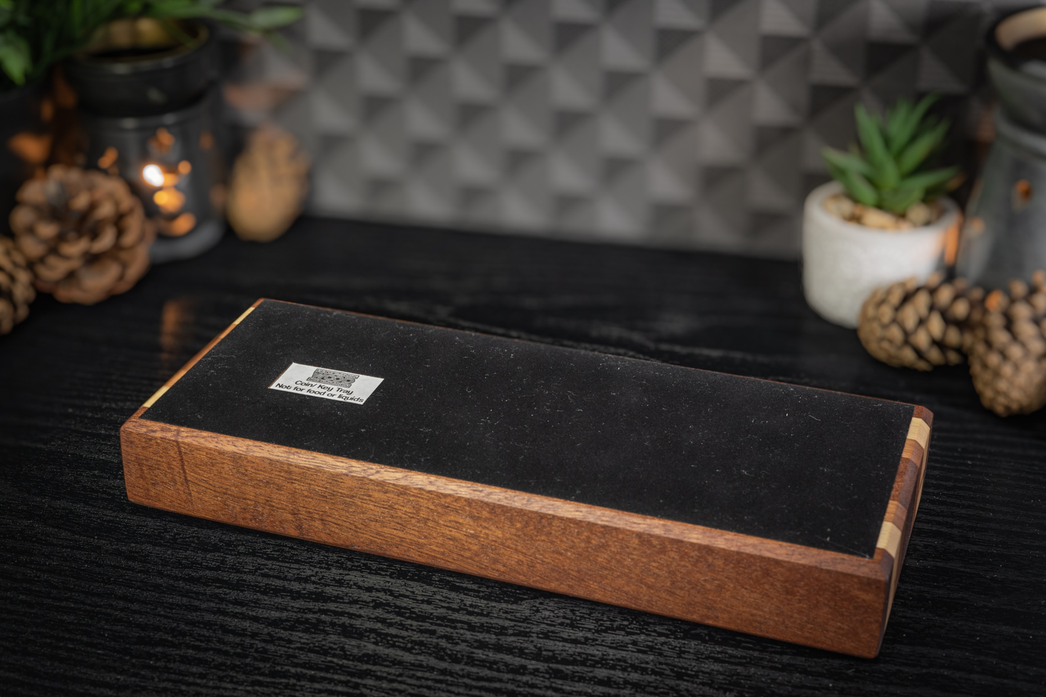 Sapele, Cherry and Maple Long Trinket Tray