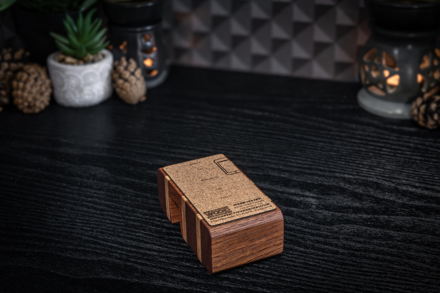 Sapele, Ash & Rosewood Phone Stand