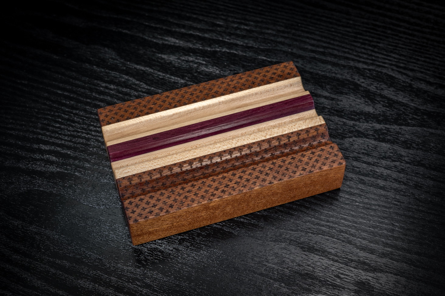 Cross Sapele, Maple And Purpleheart Pen Holder