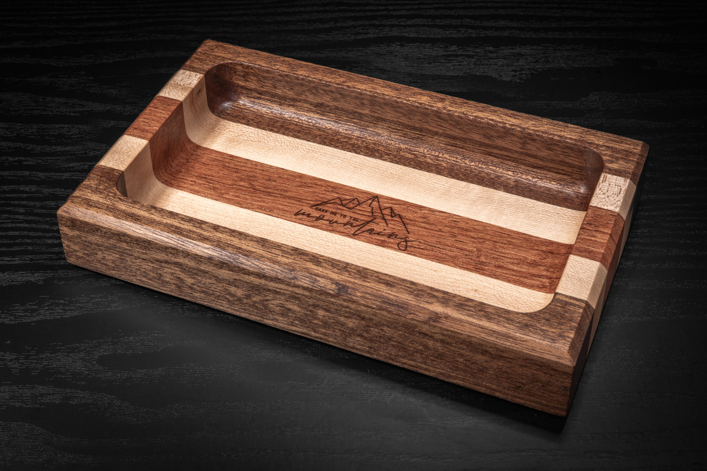 Mountain Sapele, Maple, Rosewood Trinket Tray