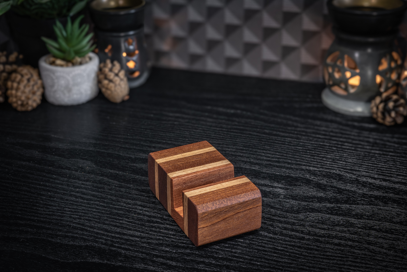 Sapele, Ash & Rosewood Phone Stand
