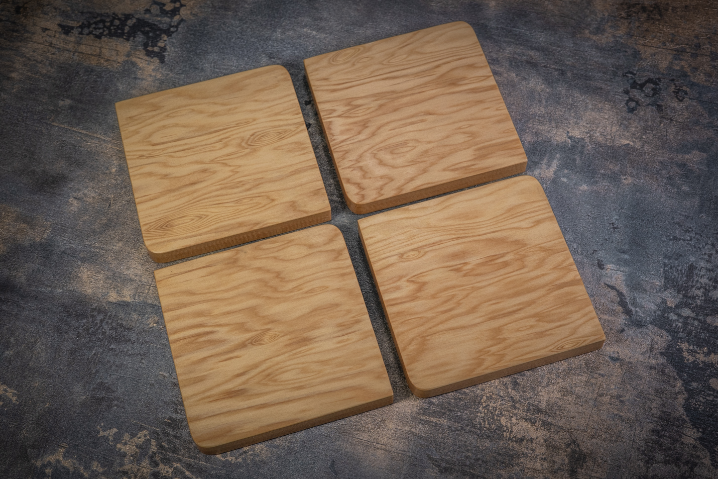 4 x Solid Douglas Fir Coasters