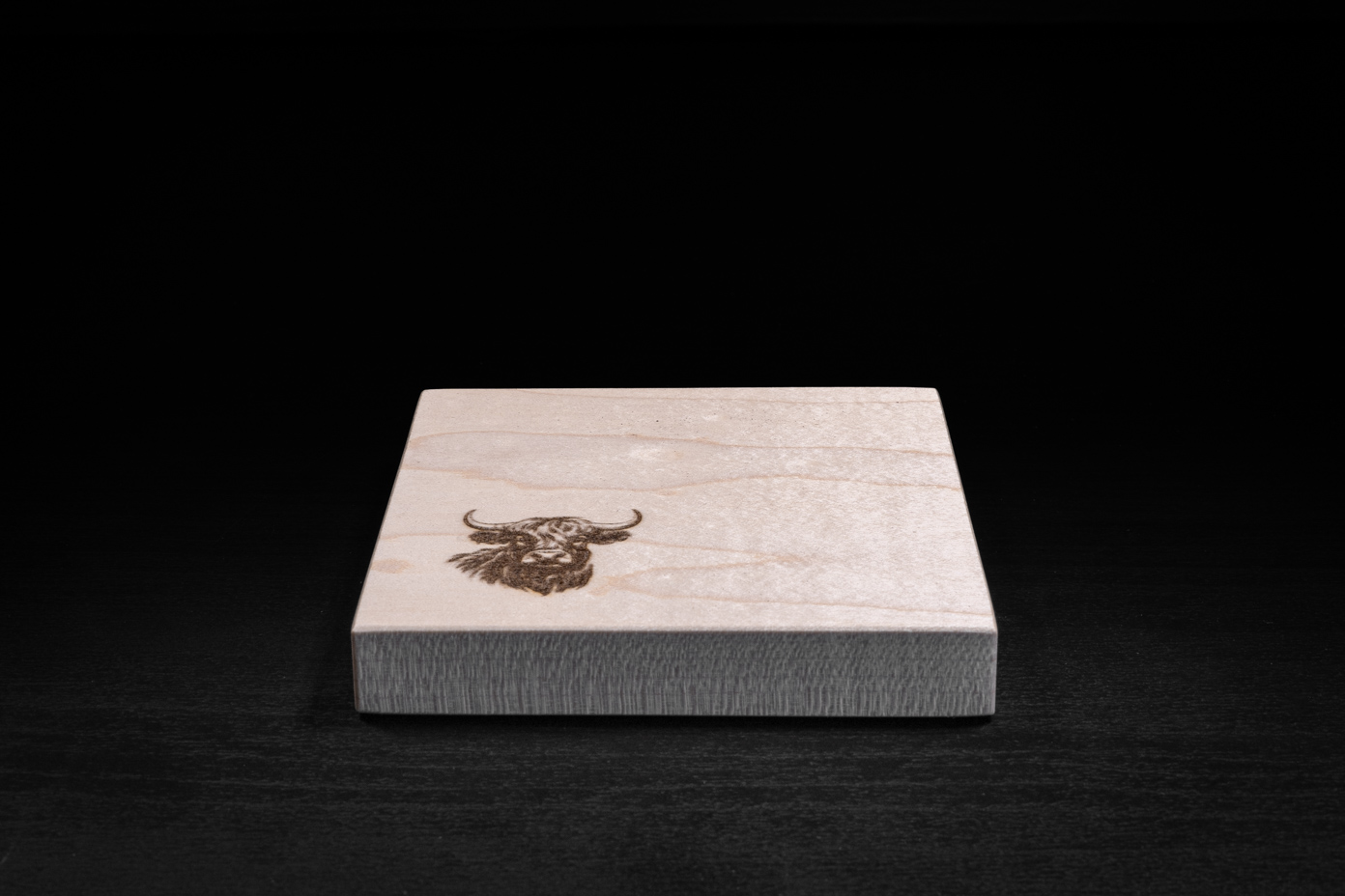 4 x Maple Highland Cow Engraved Coasters