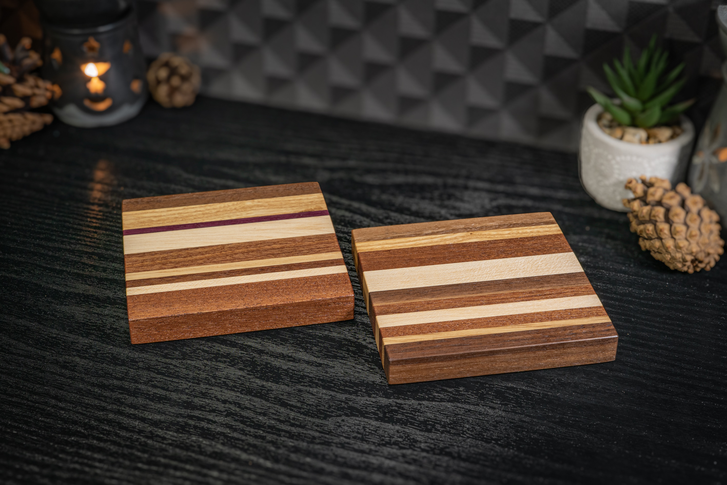 2 x Multi Wood Coasters