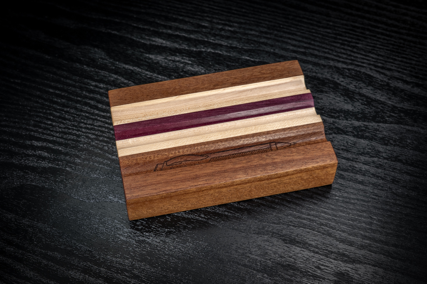 Sapele, Maple And Purpleheart Pen Holder